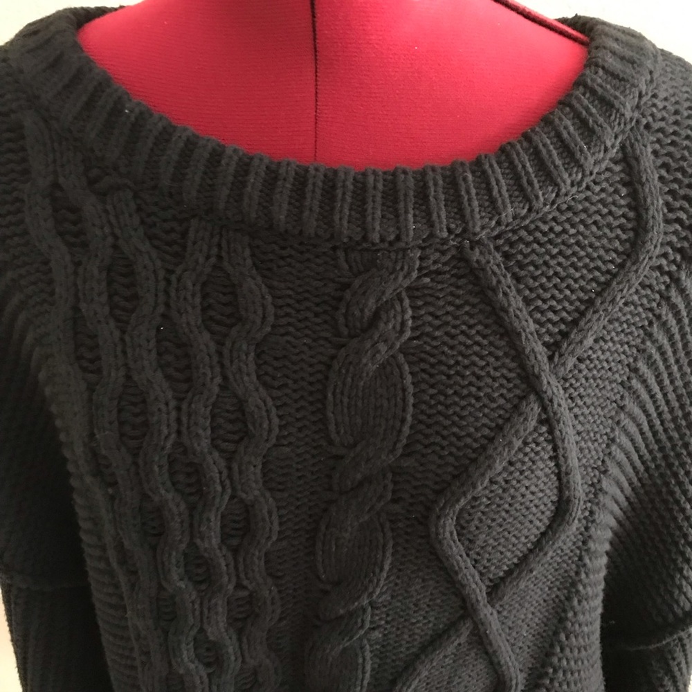 Free People Dream Cable Crew Sweater in Black NWT Small - Picture 11 of 14